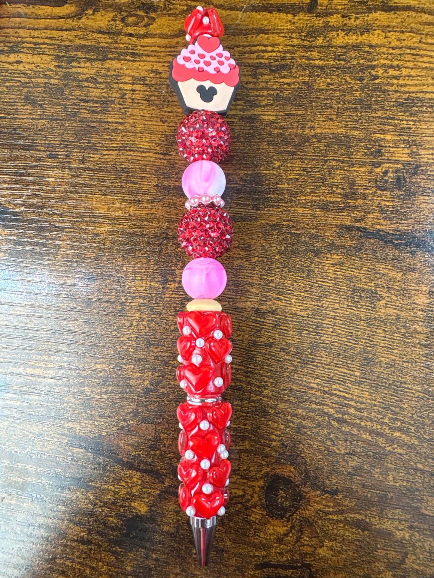 Red Heart Pen Cupcake