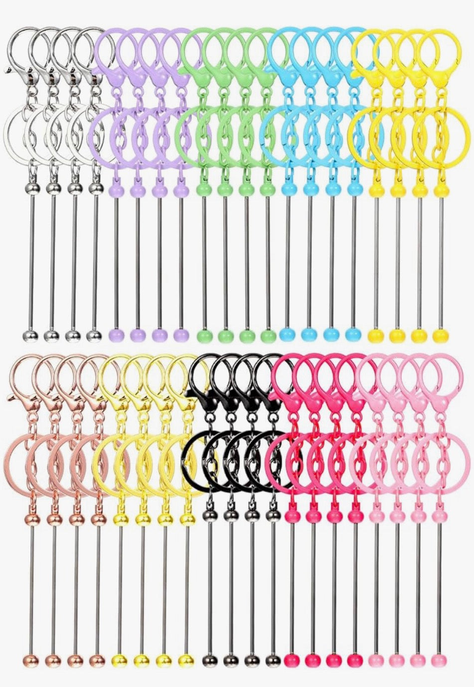 Beadable Key Chain with Focal