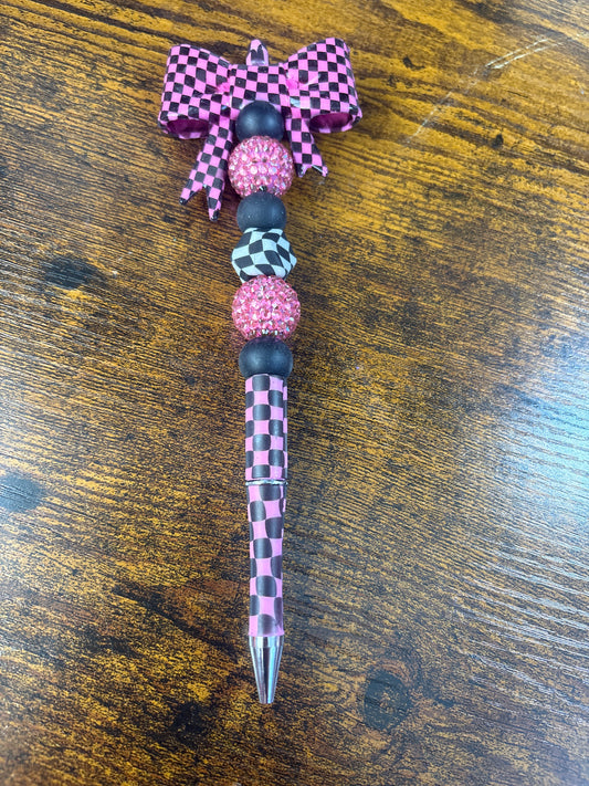 Pink Checkered Pen