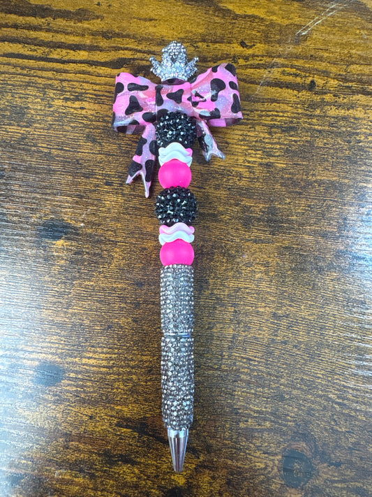 Pink Cow Print Crown