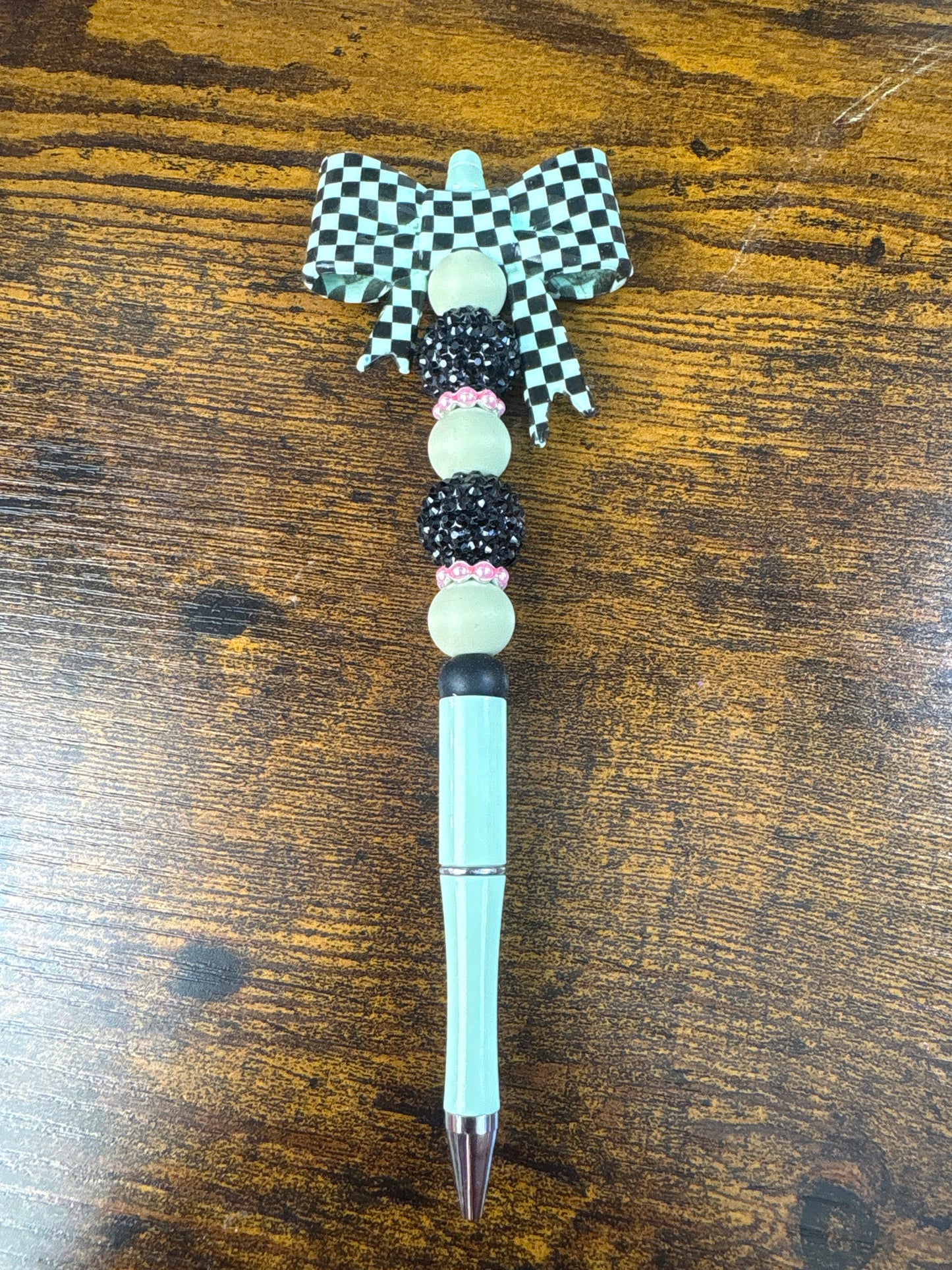 Green Checkered Bow