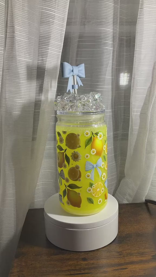 Lemon and blue bows