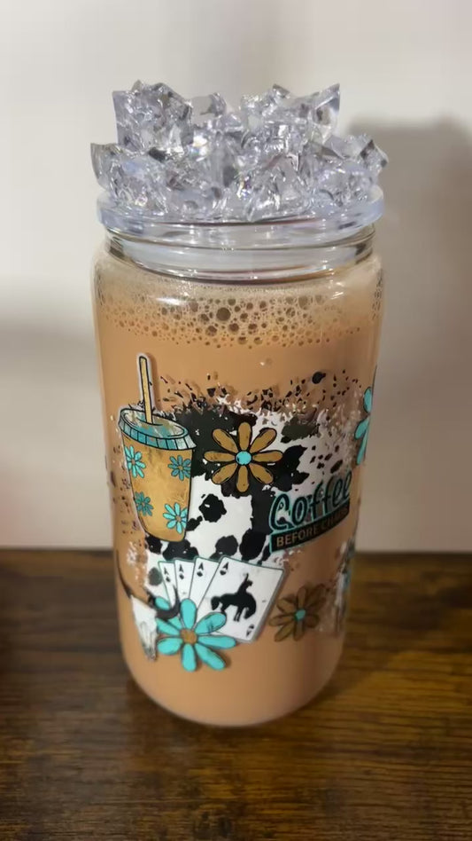 Coffee 16 oz Snow Globe w/ Ice Lid